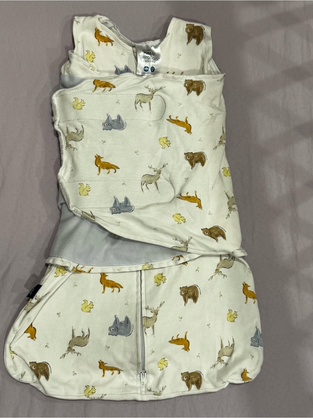 HALO Baby 100% Cotton Sleepsack Sleeveless Swaddle Wrap - Forest Friends
